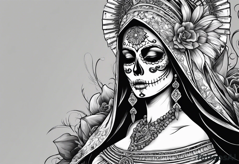 Cybersigilism of Santa Muerte tattoo idea