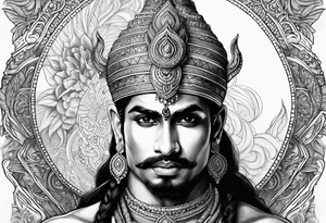 Its a warrior hindu karan tattoo idea