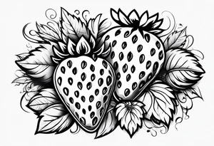 one graffiti style Strawberry, no background tattoo idea
