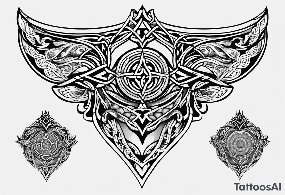 celtic sternum tattoo tattoo idea