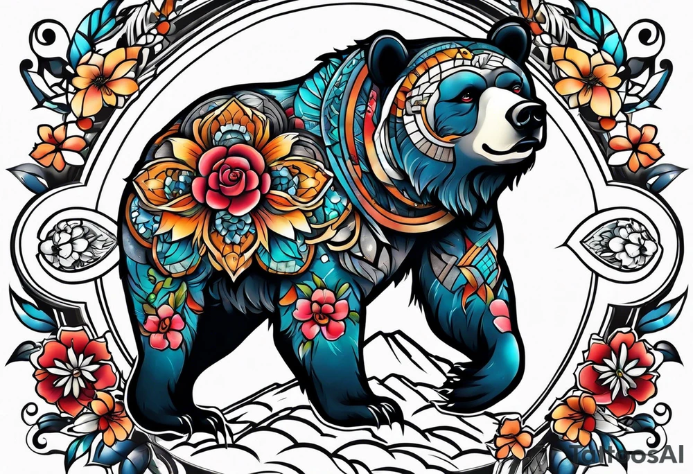 Dancing bear tattoo idea