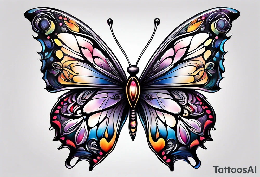 Fantasy butterfly tattoo idea