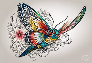 Libélula con toques de color tattoo idea