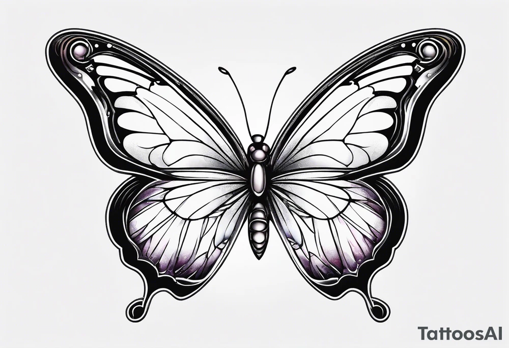 Butterfly with nova star tattoo idea