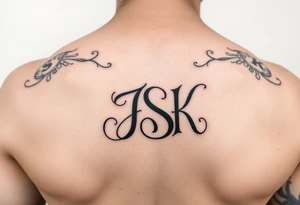 small simple tatto represnting family, put their intials intertwined into one tatto : HSK, JSK, SMK, RAK tattoo idea