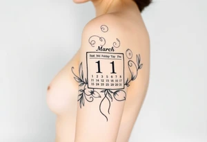 A calendar with 11th March tattoo idea