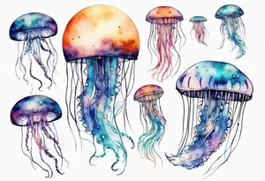 jellyfish going into the moon tattoo idea