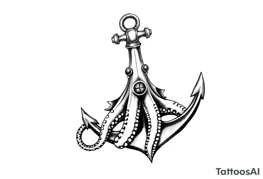 compass,oktopus,anchor. tattoo idea