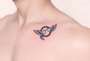 femine wedding ring with doves tattoo tattoo idea