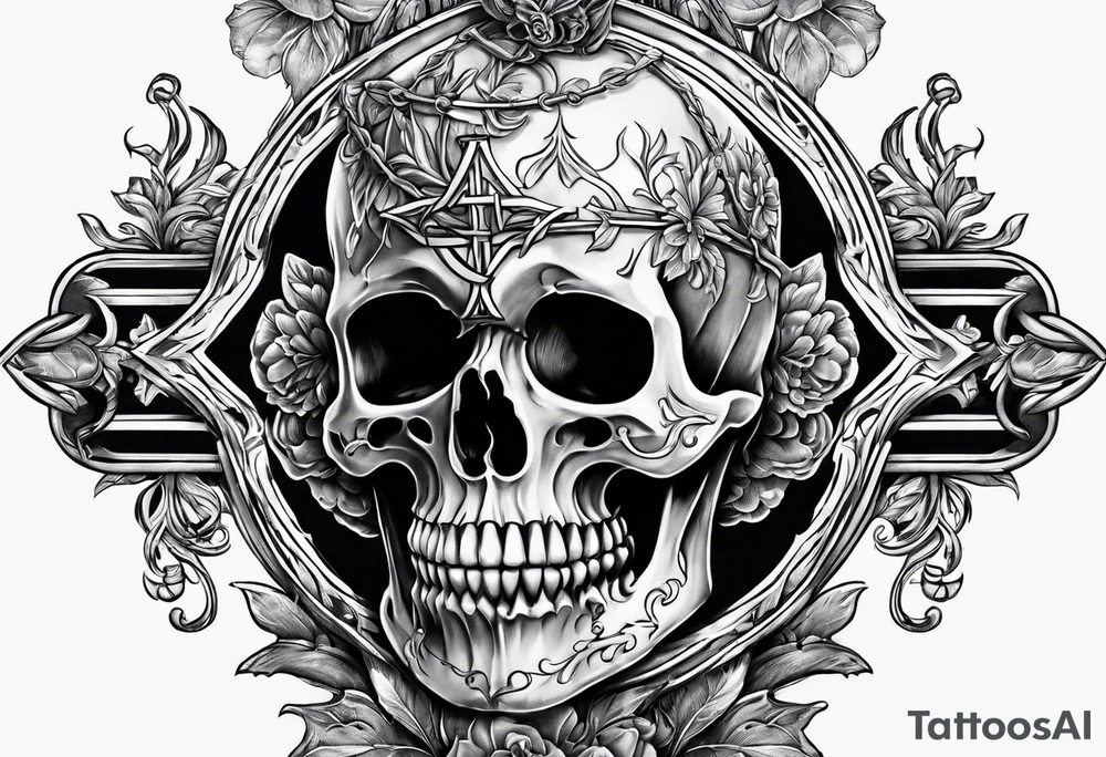 skeleton carrying a cross tattoo idea
