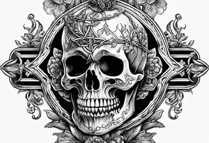 skeleton carrying a cross tattoo idea