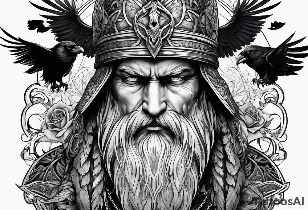 odin and ravens tattoo idea