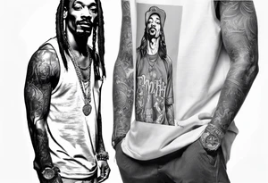 Marshall matthers and snoop dog full leg sleeve tattoo idea