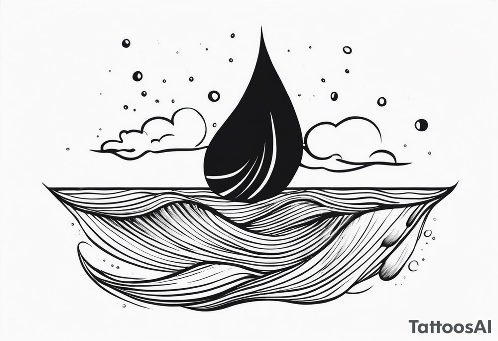 water drop falling into ocean tattoo idea