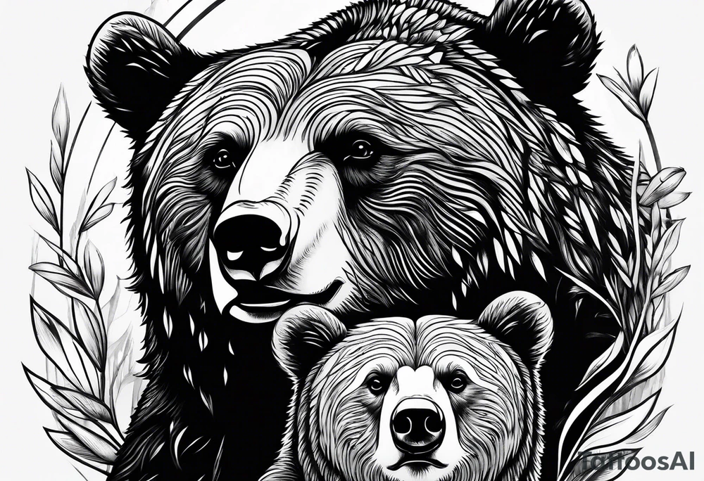 mamma bear and cub tattoo idea