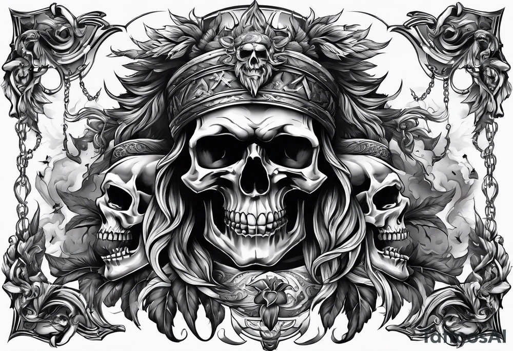 Zeus, lightning, skulls tattoo idea