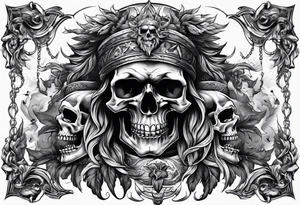 Zeus, lightning, skulls tattoo idea