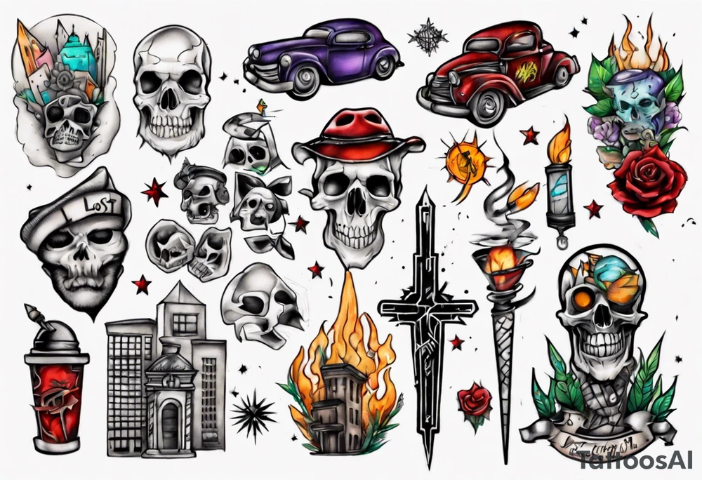 lost in the city tattoo idea