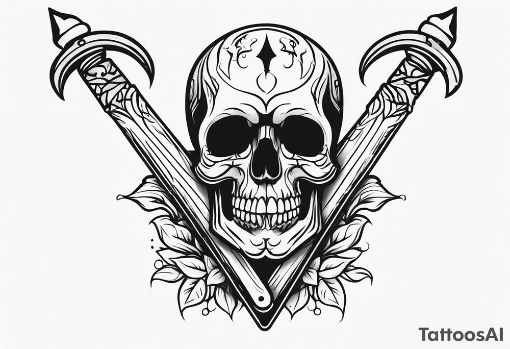 Skull and dagger tattoo idea