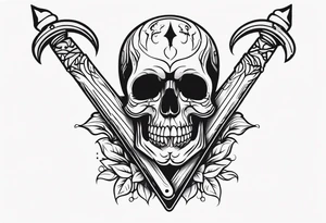Skull and dagger tattoo idea