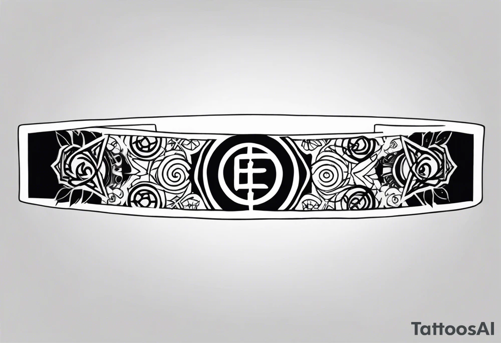 naruto headband with the letters AR in the middle tattoo idea