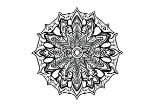 intricate mandala with sacred geometry and cosmic elements tattoo idea