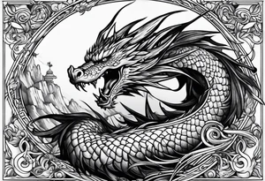 Drachen schwanz oben tattoo idea