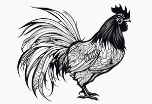 rooster holding machine gun tattoo idea