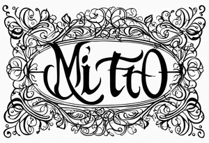 The name “Mito”, small, with vines in english tattoo idea