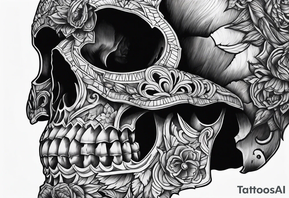 Gladius through a broken skull tattoo idea