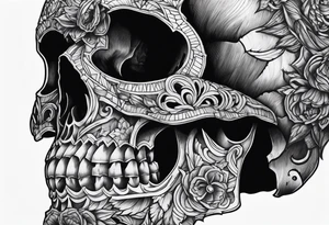 Gladius through a broken skull tattoo idea