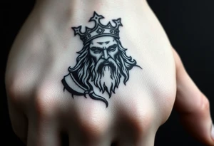 Hades Greek god with crown tattoo idea