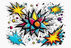 Science experiment exploding into Adrenaline sign tattoo idea