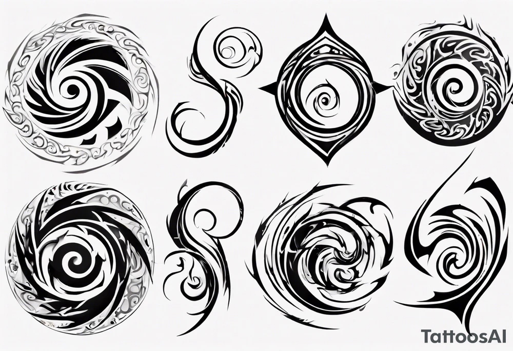 Spiral tribal pectoral tattoo idea