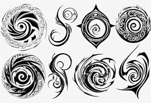 Spiral tribal pectoral tattoo idea