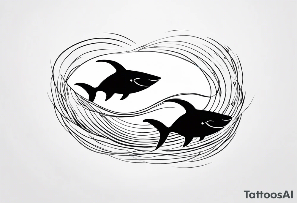 two stringrays swimming around tattoo idea
