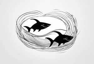 two stringrays swimming around tattoo idea