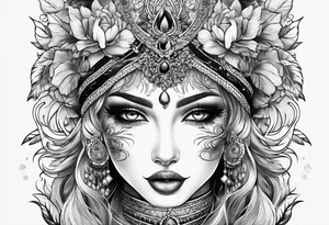 Full leg tattoo from hip to foot tattoo idea