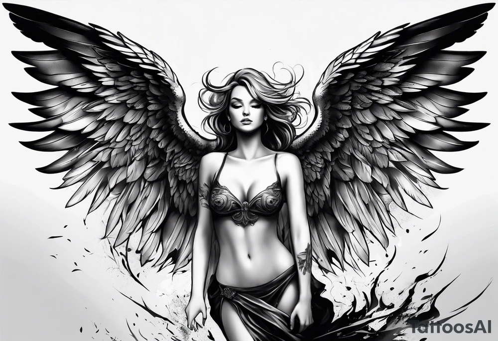 fallen angel tattoo idea