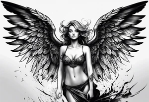 fallen angel tattoo idea