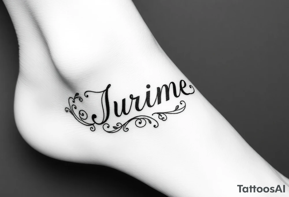 Name Anklet cover up tattoo idea