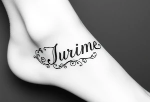 Name Anklet cover up tattoo idea