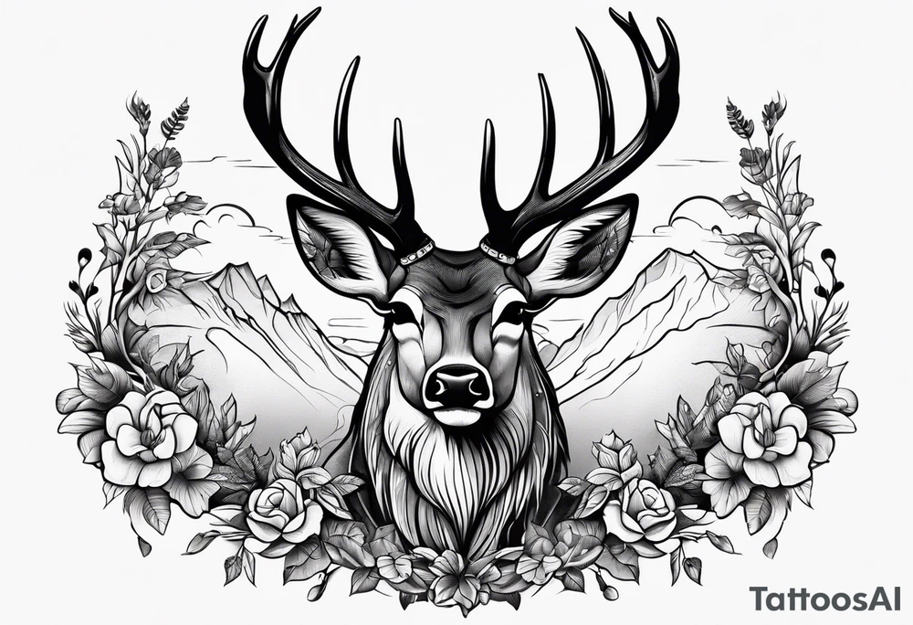 deer and bass tattoo idea