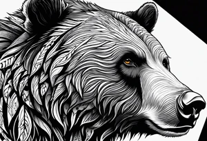 Grizzly Bear with a look of strength in their eyes tattoo idea