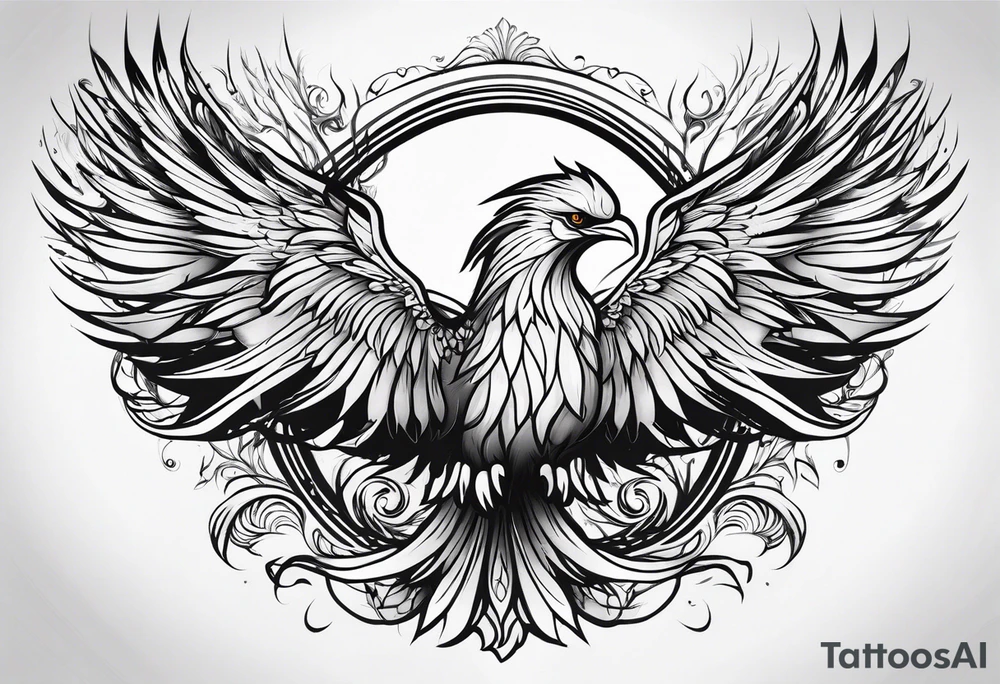 Female phoenix rising tattoo idea