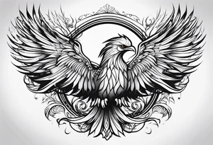 Female phoenix rising tattoo idea