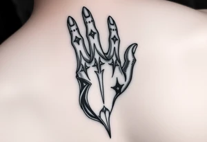 Design a hand tattoo based on dark romance tattoo idea