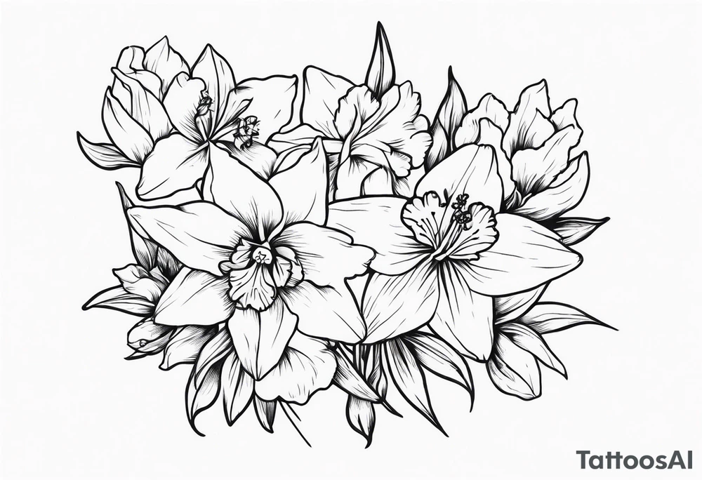 Stars Larkspur, narcissus tattoo idea