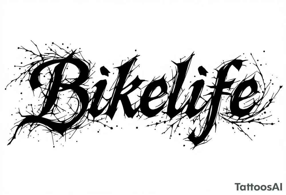 Bikelife tattoo simple text only tattoo idea