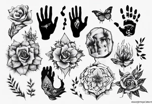 “Everything is Quiet Now” inside Handprint tattoo idea